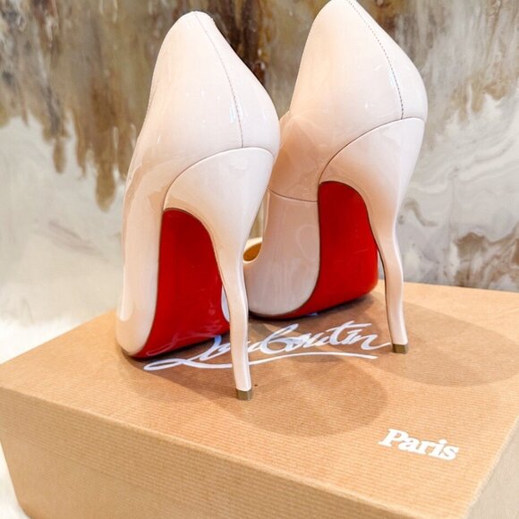 Christian Louboutin Nude Wavy Dolly Patent Heels - Picture 6 of 6